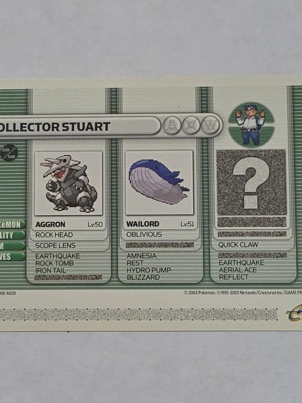 Collector Stuart 2003 Pokemon Game Boy Advance Battle E Reader unused